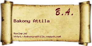 Bakony Attila névjegykártya